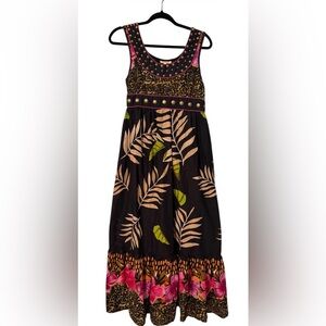 Magic Boho Patchwork Studded Maxi Dress – Size M Island Floral